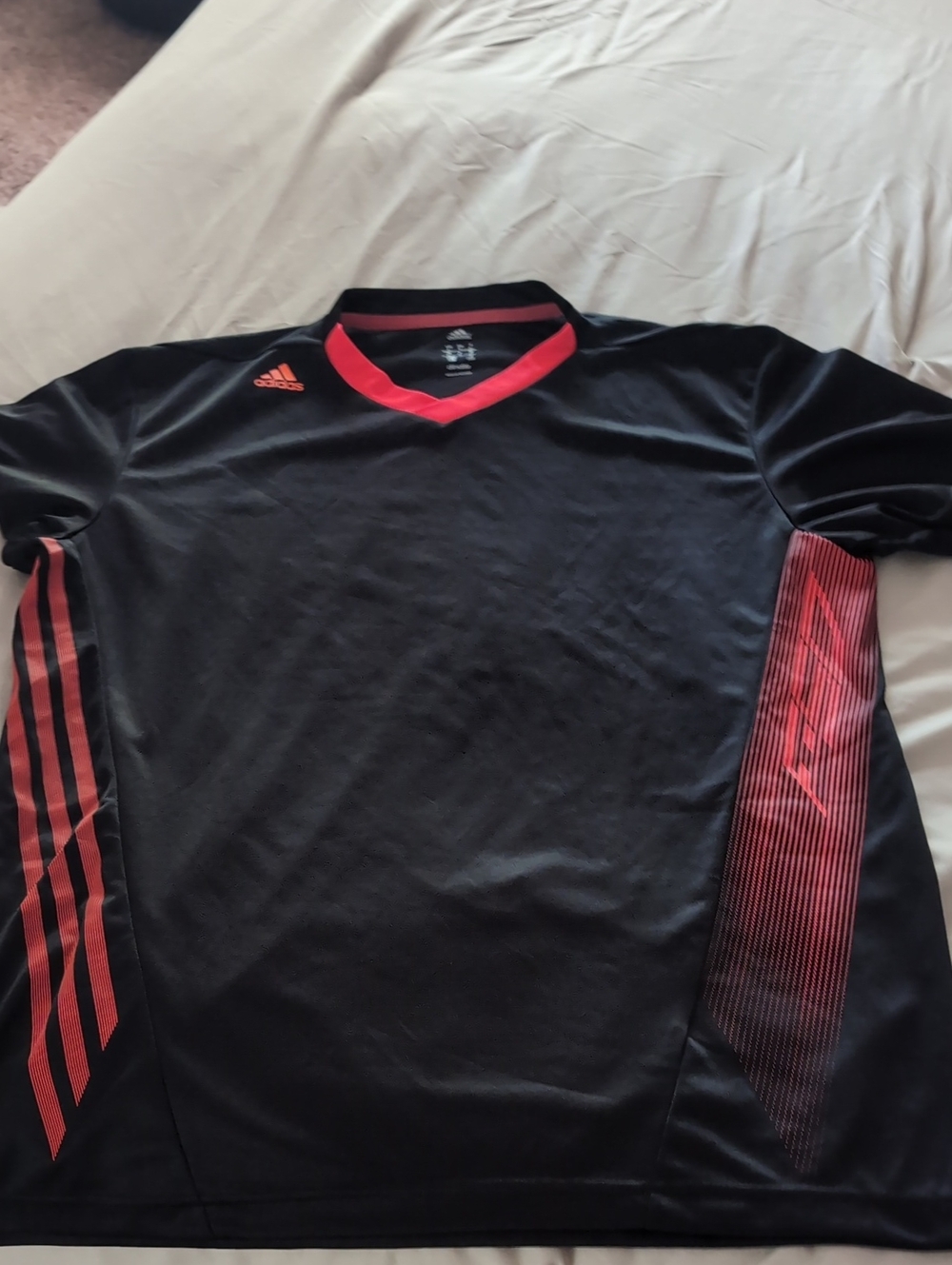 adidas Black Shirt with Red Accents
